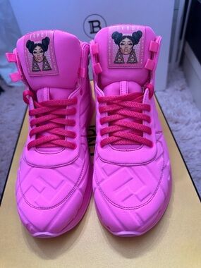 Nicki Minaj X Fendi Hot Pink High-Top Sneakers - Women's